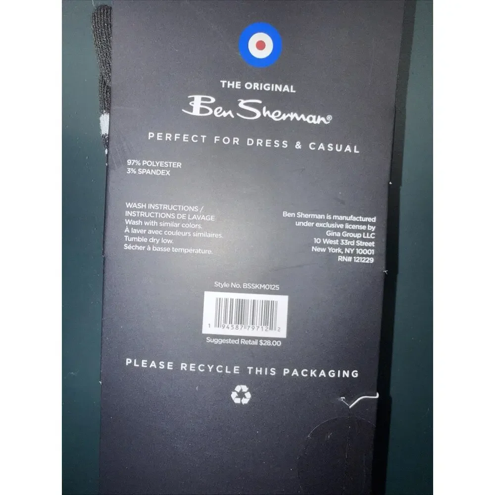 The Original Ben Sherman Men’s Dress Socks. 6 Pairs Of Dress Socks.